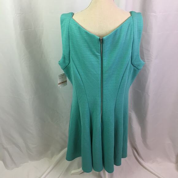 Danny & Nicole Fit & Flare Dress Aqua Navy 12 - Picture 7 of 16